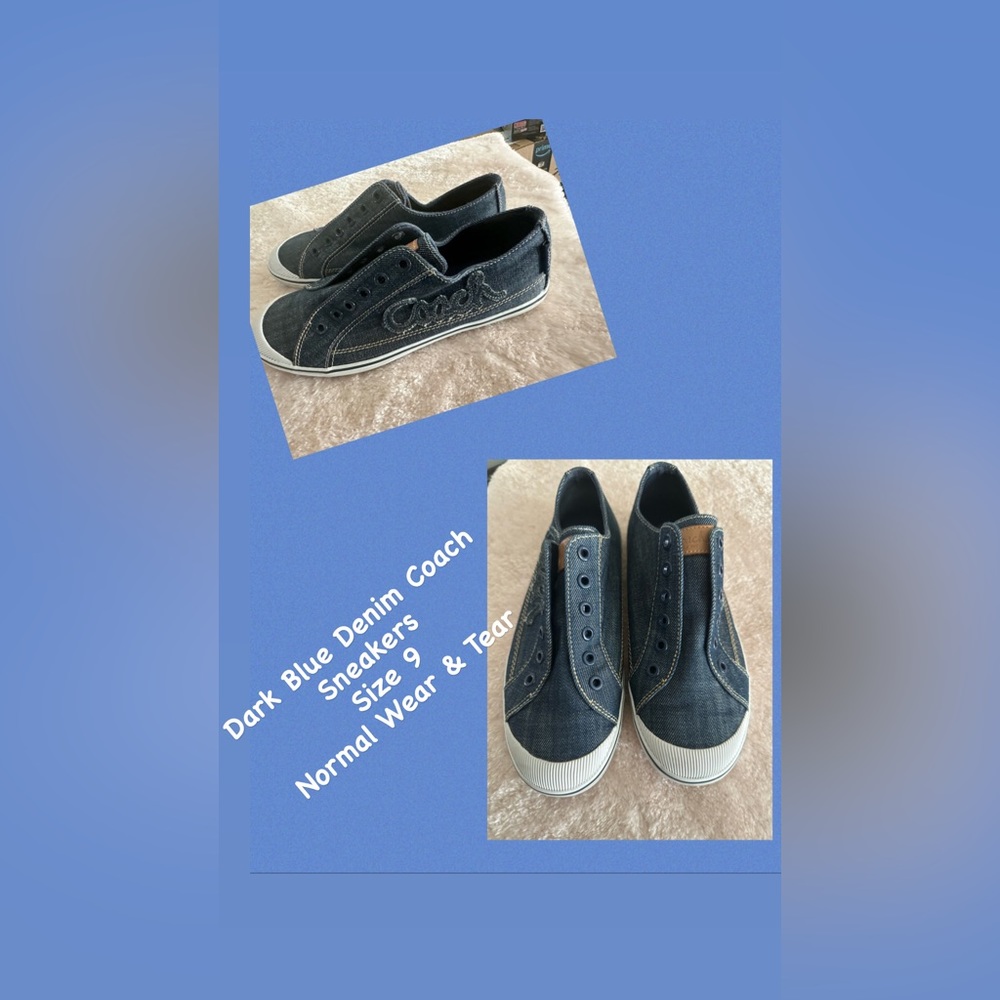 Dark Denim Blue Coach Sneakers